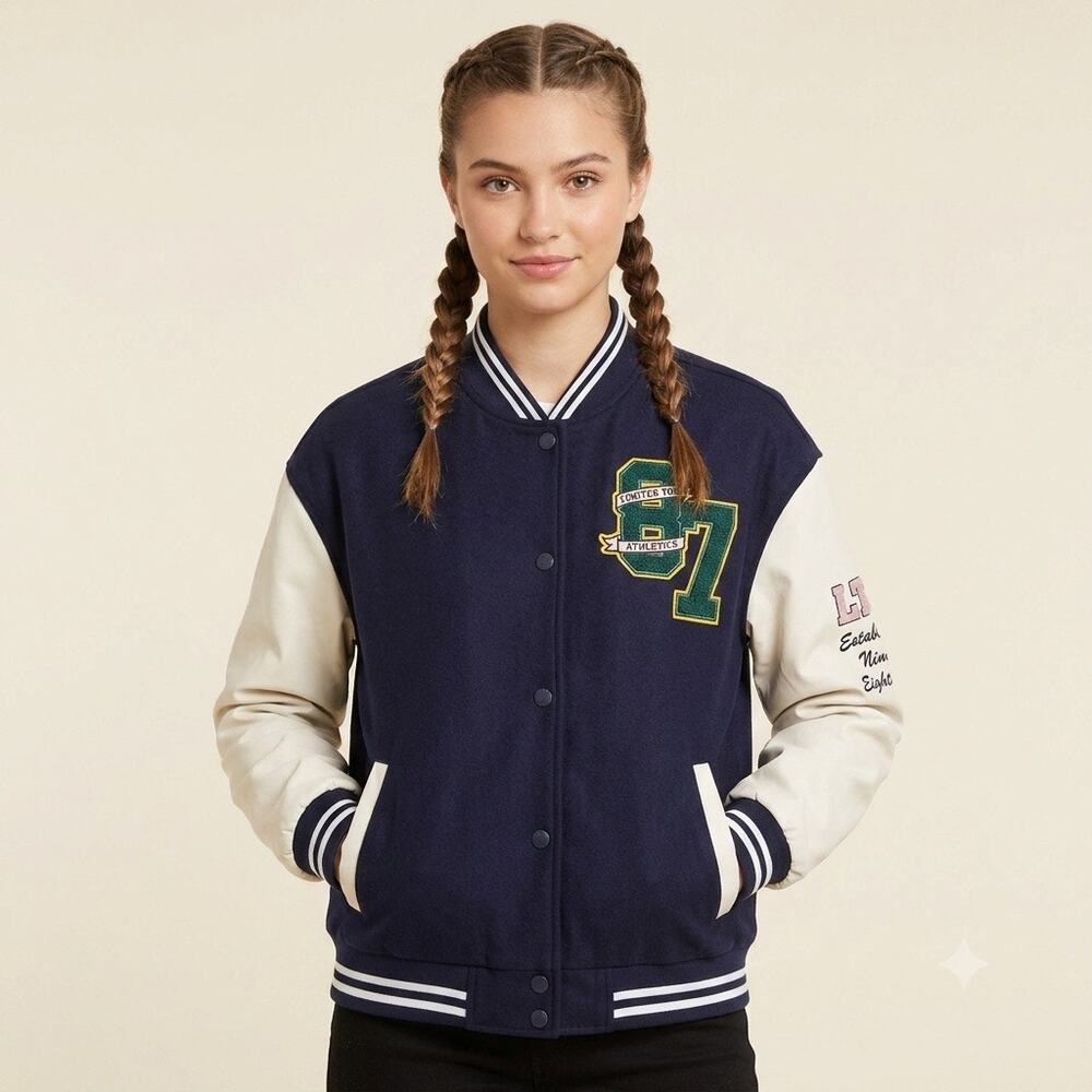 014-Girls Limited Too Varsity Jacket size XL (16/18) NWT